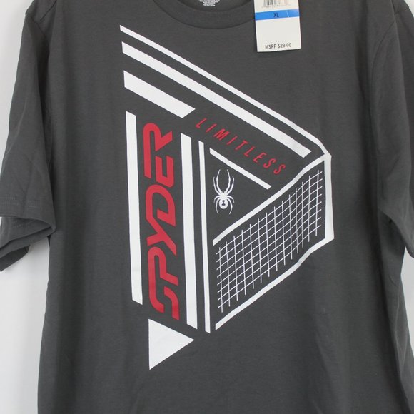 NWT Spyder Limitless XL Grey Short Sleeve Graphic T-Shirt - Picture 4 of 5